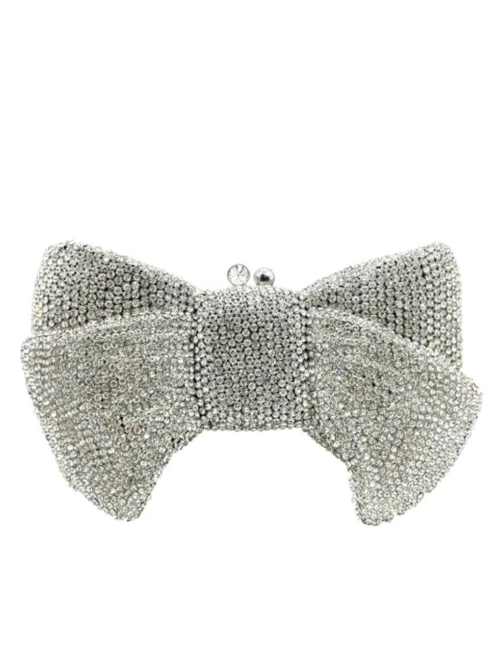 Crystal Rhinestone Bow Clutch Evening Bag with PU Leather Lining